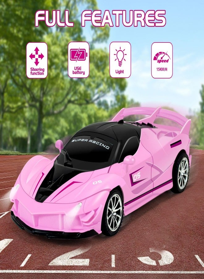 Bloolilies Remote Control Car for Girls, 1:18 Scale Hobby Rc Cars Toys for Kids Toddlers Age 3 4 5 6 7 8-12 Year Old- Model Sports Racing Car with Headlights Birthday Easter Gift, Pink - Image 5